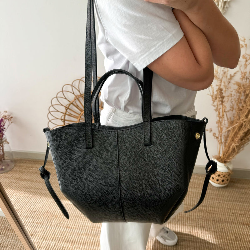 Bolso tote piel negro