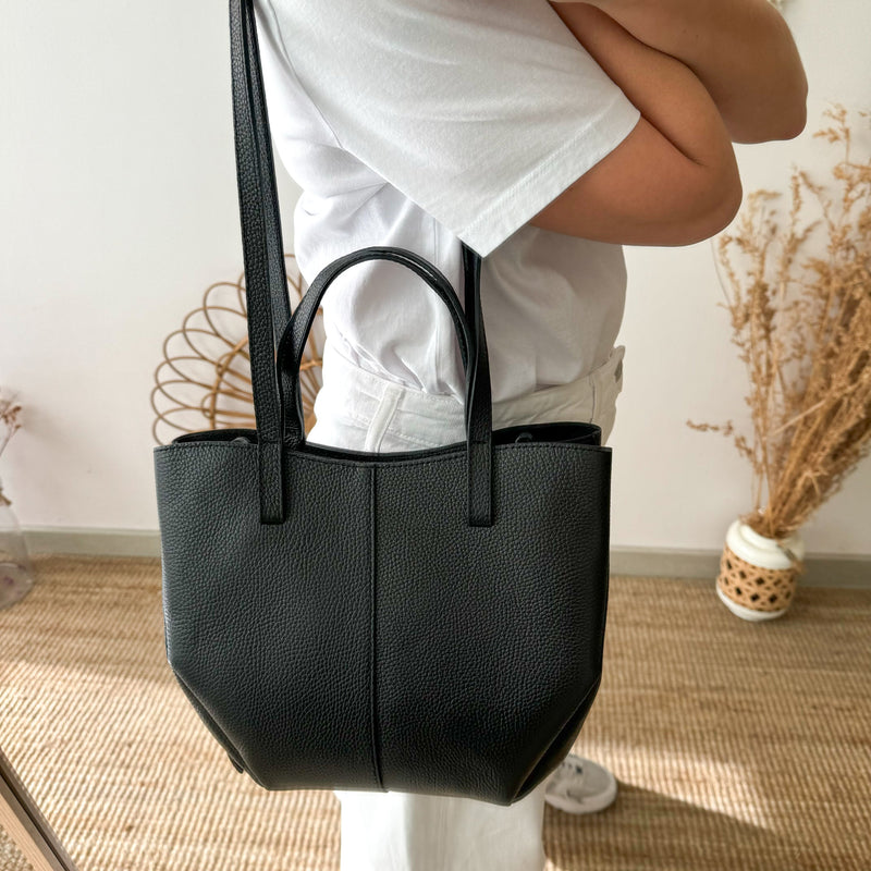 Bolso tote piel negro