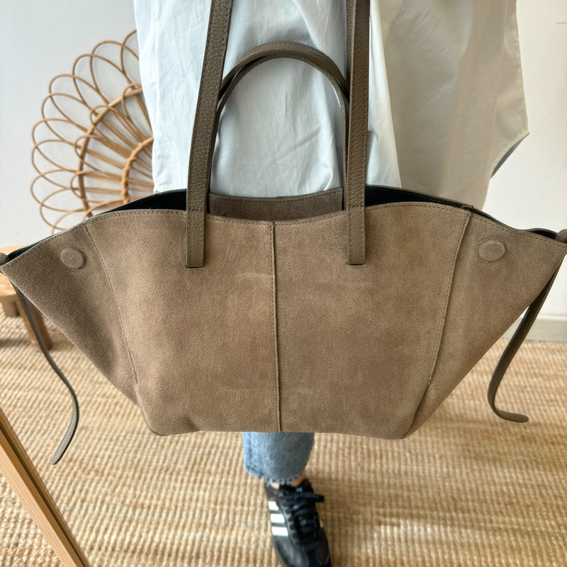 Bolso tote serraje taupe