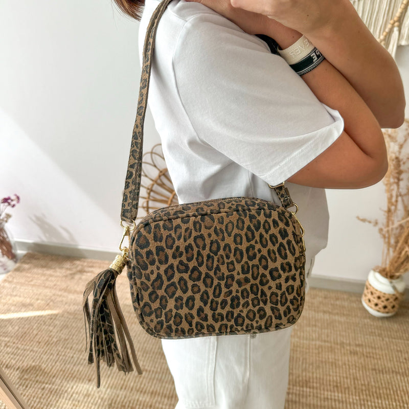 Bolso rectangular ante animal print personalizado