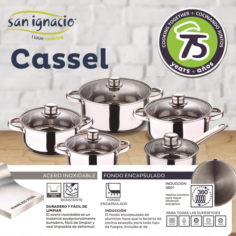 Set de Cocina 12 Piezas San Ignacio Cassel: Acero Inoxidable y Sartenes