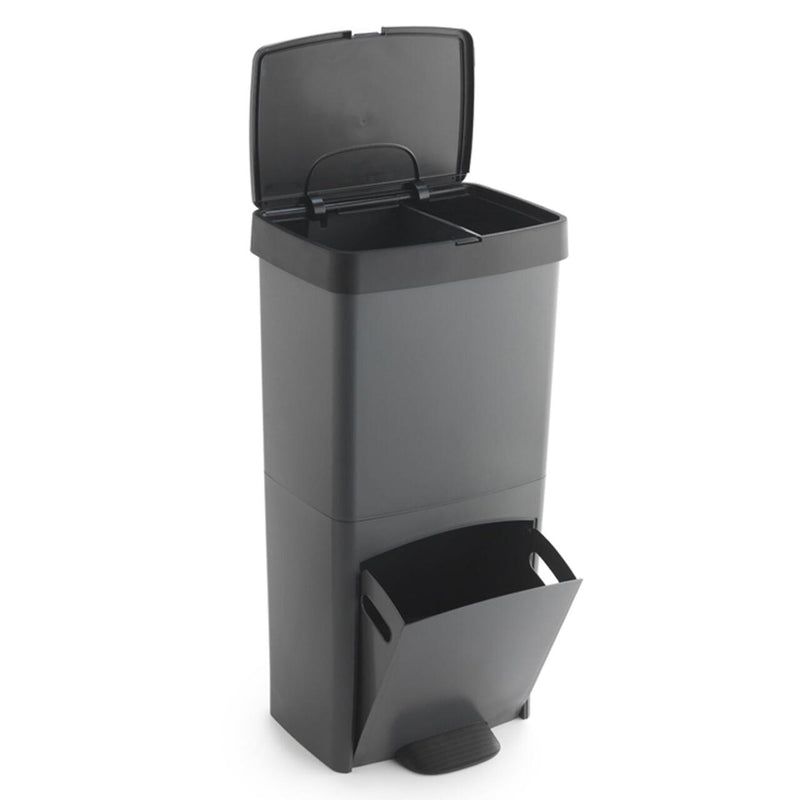 Cubo de Basura Vertical 70L con 2 Compartimentos - Gestión Compacta